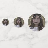 写真パーソナライズされた女の子の誕生日パーティー コンフェッティ (裏面)