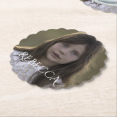 写真パーソナライズされた女の子の誕生日パーティー ペーパーコースター (アングル)