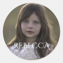 写真パーソナライズされた女の子の誕生日パーティー ラウンドシール