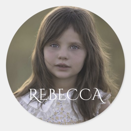 写真パーソナライズされた女の子の誕生日パーティー ラウンドシール (正面)