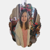 写真パーソナライズされた孫のクリスマス オーナメントカード (左)