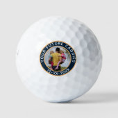 写真パーソナライズされた家族の日付メッセージ ゴルフボール (正面)