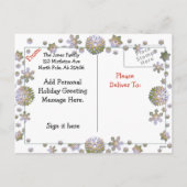 写真パーソナライズされた家族クリスマスジョイ金ゴールド シーズンポストカード (裏面)