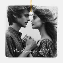 写真パーソナライズされた家族、カップルのクリスマス セラミックオーナメント