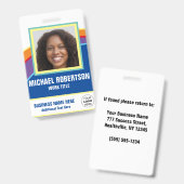 写真パーソナライズされた従業員バッジ バッジ (Front & Back)