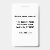 写真パーソナライズされた従業員バッジ バッジ (Back)