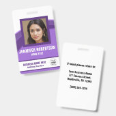 写真パーソナライズされた従業員バッジ バッジ (正面＆裏面)