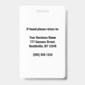 写真パーソナライズされた従業員バッジ バッジ (裏面)