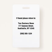 写真パーソナライズされた従業員バッジ バッジ (裏面)