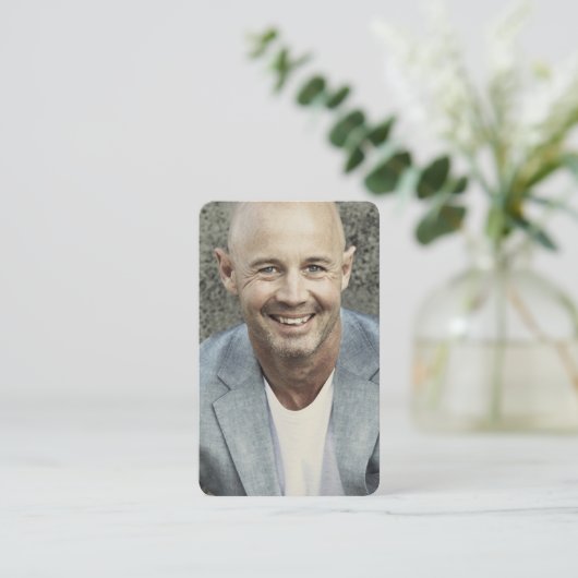 写真パーソナライズされた悔やみや弔慰葬儀記念カード 名刺 (スタンド正面)