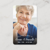 写真パーソナライズされた悔やみや弔慰葬儀記念カード 名刺 (正面)