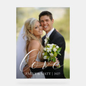 写真パーソナライズされた愛の結婚歓迎 アクリルサイン (正面)