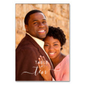 写真パーソナライズされた手文字結婚ズ テーブルナンバー (裏面)