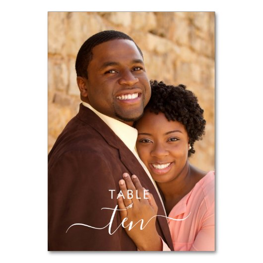 写真パーソナライズされた手文字結婚ズ テーブルナンバー (正面)