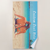 写真パーソナライズされた文字カスタムビーチタオル ビーチタオル (正面)