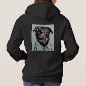 写真パーソナライズされた文字ブラックフード付きスウェットシャツ パーカ (裏面)