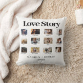 写真パーソナライズされた文字モダンカップル恋物語 クッション (ブランケット)