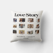 写真パーソナライズされた文字モダンカップル恋物語 クッション (裏面)