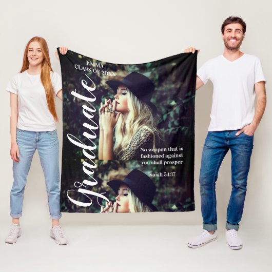 写真パーソナライズされた文字大学院聖書聖なる書物、 経典 フリースブランケット (インサイチュ)