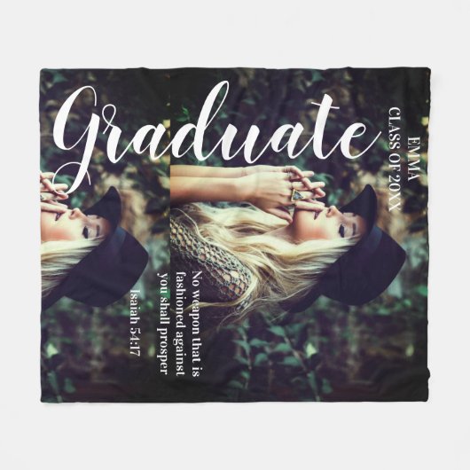 写真パーソナライズされた文字大学院聖書聖なる書物、 経典 フリースブランケット (正面(横))