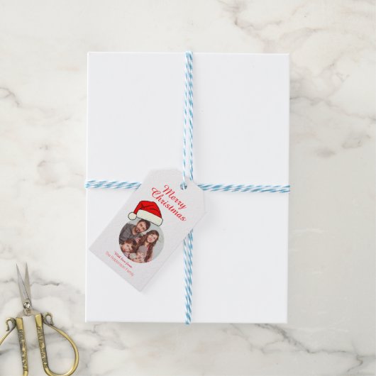 写真パーソナライズされた文字 ギフトタグ (より糸付き)