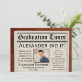 写真パーソナライズされた新聞卒業党 招待状 (スタンド正面)