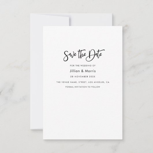 写真パーソナライズされた日付の招待を保存 招待状 (裏面)