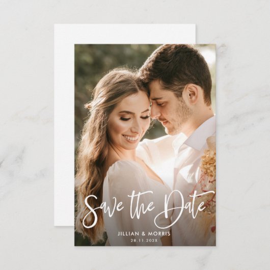 写真パーソナライズされた日付の招待を保存 招待状 (正面/裏面)