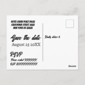 写真パーソナライズされた日付の招待状 ポストカード (裏面)