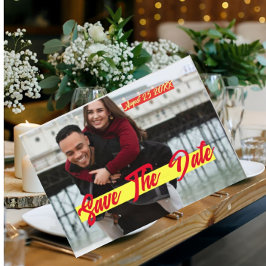 写真パーソナライズされた日付の招待状 ポストカード