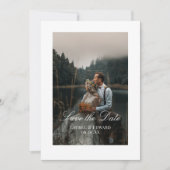 写真パーソナライズされた日付フラットカードの保存 セーブザデート (正面)