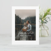 写真パーソナライズされた日付フラットカードの保存 セーブザデート (スタンド正面)