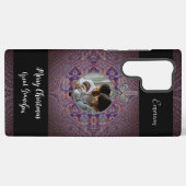 写真パーソナライズされた日付ベビーの初めてのクリスマス SAMSUNG GALAXYケース (裏面横)