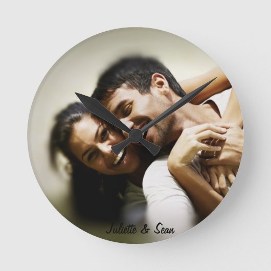 写真パーソナライズされた時計 ラウンド壁時計 (正面)