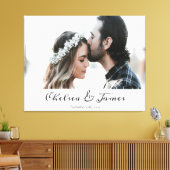 写真パーソナライズされた書のスクリプ結婚ト キャンバスプリント (インサイチュ (リビング))