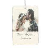 写真パーソナライズされた書名日付 カーエアーフレッシュナー (正面)