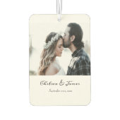 写真パーソナライズされた書名日付 カーエアーフレッシュナー (裏面)