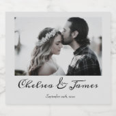 写真パーソナライズされた書道結婚の婚約 リキュールボトルラベル (シングルラベル)