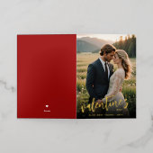 写真パーソナライズされた最初のバレンタインデー 箔シーズンカード (外側レイダウン)