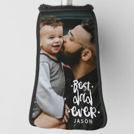 写真パーソナライズされた最高のパパ名オーバーレイ ゴルフヘッドカバー