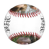 写真パーソナライズされた最高のパパ父の日 野球ボール (裏面)