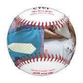 写真パーソナライズされた最高のパパ父の日 野球ボール (正面)