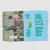 写真パーソナライズされた最高のパパ ゴルフタオル (横)