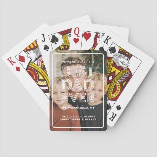 写真パーソナライズされた最高のパパ トランプ (裏面)
