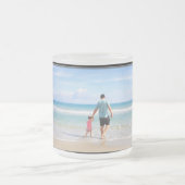 写真パーソナライズされた最高のパパEver Mag フロストグラスマグカップ (中央)