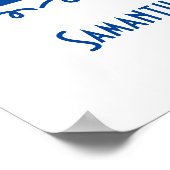 写真パーソナライズされた最高の友達ギフトブルー白 ポスター (角)