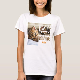 写真パーソナライズされた最高の猫ママ Tシャツ