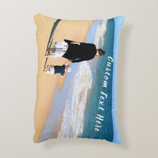 写真パーソナライズされた枕とカスタム文字 アクセントクッション (裏面(縦))
