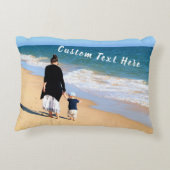 写真パーソナライズされた枕とカスタム文字 アクセントクッション (裏面)