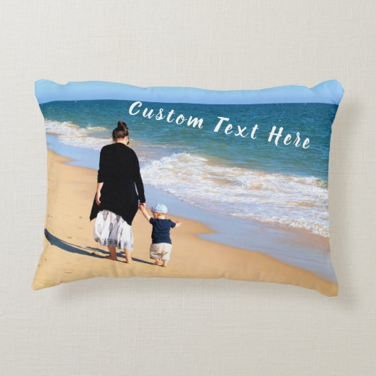 写真パーソナライズされた枕とカスタム文字 アクセントクッション (裏面)